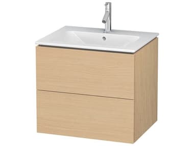 Duravit L-cube 24'' Two Drawer Natural Oak Matt Wall-Mounted Vanity Unit DURLC624003030