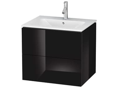 Duravit L-cube 24'' Two Drawer Black High Gloss Wall-Mounted Vanity Unit DURLC624004040