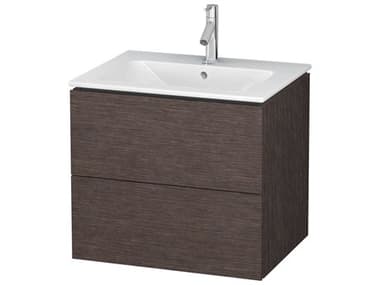 Duravit L-cube 24'' Two Drawer Dark Brushed Oak Matt Wall-Mounted Vanity Unit DURLC624007272