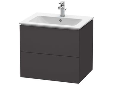 Duravit L-cube 24'' Two Drawer Graphite Super Matt Wall-Mounted Vanity Unit DURLC624008080