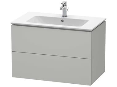 Duravit L-cube 32'' Two Drawer Concrete Gray Matt Wall-Mounted Vanity Unit DURLC624100707