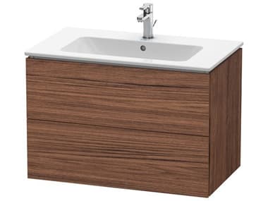 Duravit L-cube 32'' Two Drawer Walnut (Dark) Matt Wall-Mounted Vanity Unit DURLC624102121