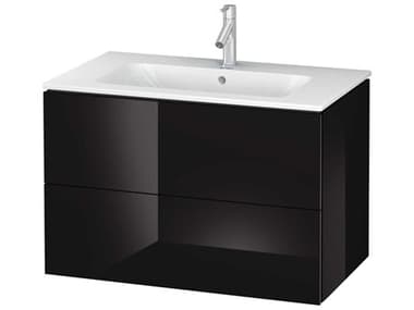 Duravit L-cube 32'' Two Drawer Black High Gloss Wall-Mounted Vanity Unit DURLC624104040