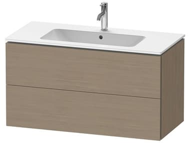 Duravit L-cube 40'' Two Drawer Oak Terra Matt Wall-Mounted Vanity Unit DURLC624203535