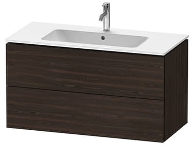 Duravit L-cube 40'' Two Drawer Walnut (Brushed) Matt Wall-Mounted Vanity Unit DURLC624206969