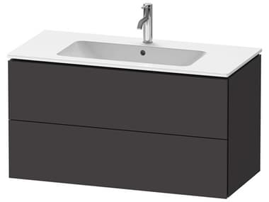 Duravit L-cube 40'' Two Drawer Graphite Super Matt Wall-Mounted Vanity Unit DURLC624208080