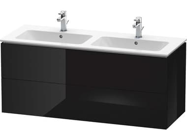 Duravit L-cube 51'' Two Drawer Black High Gloss Wall-Mounted Vanity Unit DURLC625804040