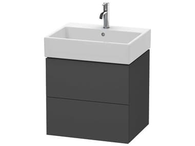 Duravit L-cube 23'' Two Drawer Graphite Matt Wall-Mounted Vanity Unit DURLC627504949