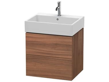 Duravit L-cube 23'' Two Drawer Walnut Matt Wall-Mounted Vanity Unit DURLC627507979
