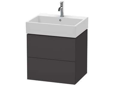 Duravit L-cube 23'' Two Drawer Graphite Super Matt Wall-Mounted Vanity Unit DURLC627508080