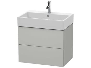 Duravit L-cube 27'' Two Drawer Concrete Gray Matt Wall-Mounted Vanity Unit DURLC627600707