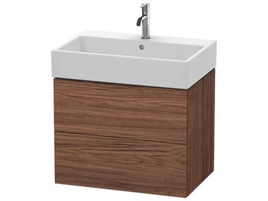 Duravit L-cube 27'' Two Drawer Walnut (Dark) Matt Wall-Mounted Vanity Unit DURLC627602121