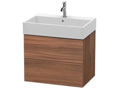 Duravit L-cube 27'' Two Drawer Walnut Matt Wall-Mounted Vanity Unit DURLC627607979