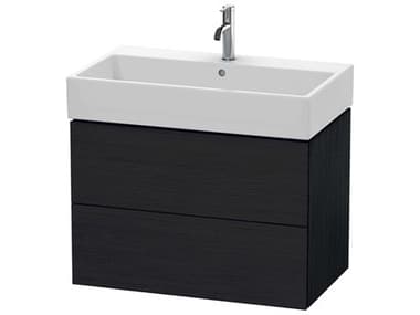 Duravit L-cube 31'' Two Drawer Black Oak Matt Wall-Mounted Vanity Unit DURLC627701616