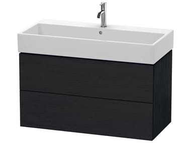 Duravit L-cube 39'' Two Drawer Black Oak Matt Wall-Mounted Vanity Unit DURLC627801616
