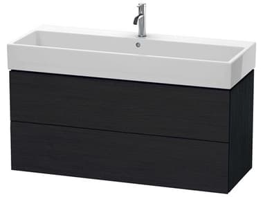 Duravit L-cube 47'' Two Drawer Black Oak Matt Wall-Mounted Vanity Unit DURLC627901616
