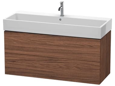 Duravit L-cube 47'' Two Drawer Walnut (Dark) Matt Wall-Mounted Vanity Unit DURLC627902121