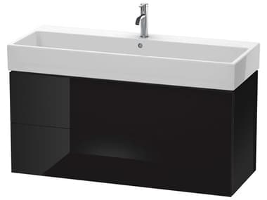 Duravit L-cube 47'' Two Drawer Black High Gloss Wall-Mounted Vanity Unit DURLC627904040