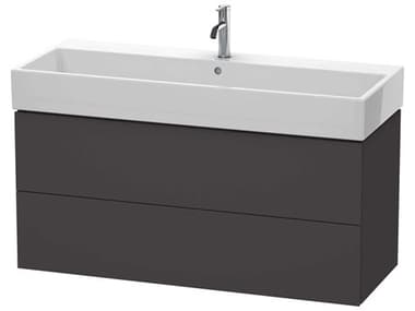 Duravit L-cube 47'' Two Drawer Graphite Super Matt Wall-Mounted Vanity Unit DURLC627908080