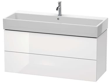Duravit L-cube 47'' Two Drawer White High Gloss (Lacquer) Wall-Mounted Vanity Unit DURLC627908585
