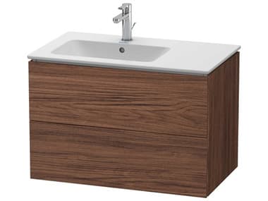 Duravit L-cube 32'' Two Drawer Walnut (Dark) Matt Wall-Mounted Vanity Unit DURLC629102121