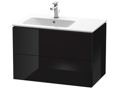Duravit L-cube 32'' Two Drawer Black High Gloss Wall-Mounted Vanity Unit DURLC629104040