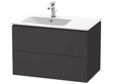 Duravit L-cube 32'' Two Drawer Graphite Super Matt Wall-Mounted Vanity Unit DURLC629108080