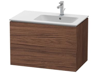 Duravit L-cube 32'' Two Drawer Walnut (Dark) Matt Wall-Mounted Vanity Unit DURLC629202121