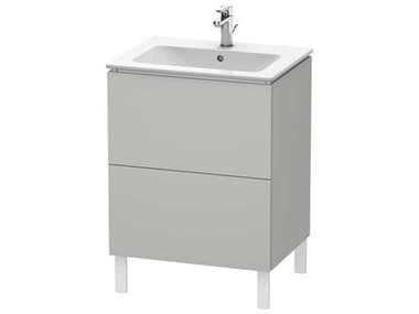 Duravit L-cube 24'' Two Drawer Concrete Gray Matt Wall-Mounted Vanity Unit DURLC662500707