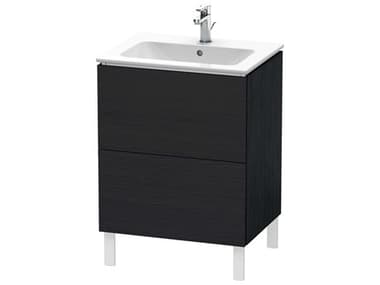 Duravit L-cube 24'' Two Drawer Black Oak Matt Wall-Mounted Vanity Unit DURLC662501616