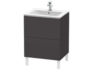 Duravit L-cube 24'' Two Drawer Graphite Super Matt Wall-Mounted Vanity Unit DURLC662508080
