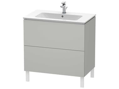 Duravit L-cube 32'' Two Drawer Concrete Gray Matt Wall-Mounted Vanity Unit DURLC662600707
