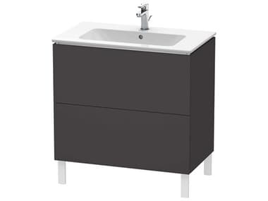 Duravit L-cube 32'' Two Drawer Graphite Super Matt Wall-Mounted Vanity Unit DURLC662608080