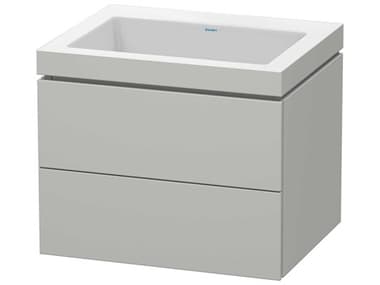 Duravit L-cube 24'' Two Drawer Concrete Gray Matt Wall-Mounted Vanity Unit DURLC6926N0707