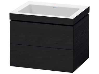 Duravit L-cube 24'' Two Drawer Black Oak Matt Wall-Mounted Vanity Unit DURLC6926N1616