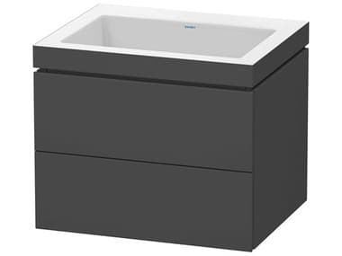 Duravit L-cube 24'' Two Drawer Graphite Matt Wall-Mounted Vanity Unit DURLC6926N4949