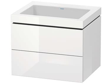 Duravit L-cube 24'' Two Drawer White High Gloss (Lacquer) Wall-Mounted Vanity Unit DURLC6926N8585
