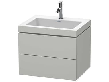Duravit L-cube 24'' Two Drawer Concrete Gray Matt Wall-Mounted Vanity Unit DURLC6926O0707