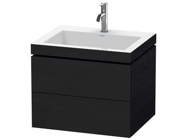 Duravit L-cube 24'' Two Drawer Black Oak Matt Wall-Mounted Vanity Unit DURLC6926O1616