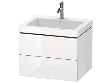 Duravit L-cube 24'' Two Drawer White High Gloss Wall-Mounted Vanity Unit DURLC6926O2222