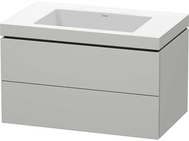 Duravit L-cube 32'' Two Drawer Concrete Gray Matt Wall-Mounted Vanity Unit DURLC6927N0707