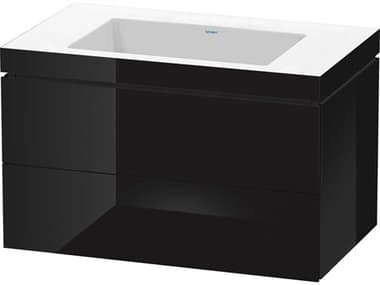 Duravit L-cube 32'' Two Drawer Black High Gloss Wall-Mounted Vanity Unit DURLC6927N4040