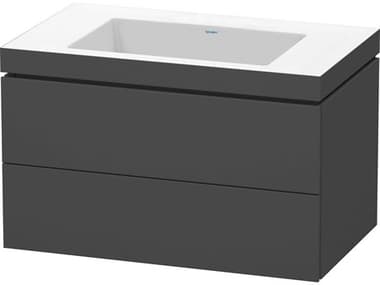 Duravit L-cube 32'' Two Drawer Graphite Matt Wall-Mounted Vanity Unit DURLC6927N4949