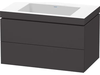 Duravit L-cube 32'' Two Drawer Graphite Super Matt Wall-Mounted Vanity Unit DURLC6927N8080