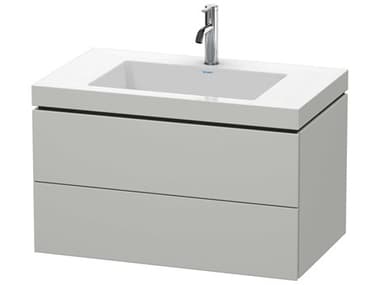 Duravit L-cube 32'' Two Drawer Concrete Gray Matt Wall-Mounted Vanity Unit DURLC6927O0707