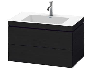 Duravit L-cube 32'' Two Drawer Black Oak Matt Wall-Mounted Vanity Unit DURLC6927O1616