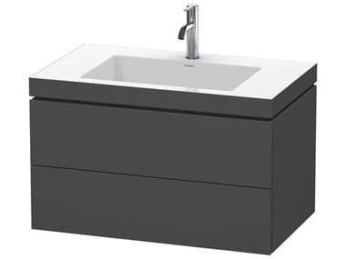 Duravit L-cube 32'' Two Drawer Graphite Matt Wall-Mounted Vanity Unit DURLC6927O4949