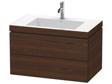 Duravit L-cube 32'' Two Walnut (Brushed) Matt Wall-Mounted Vanity Unit DURLC6927O6969