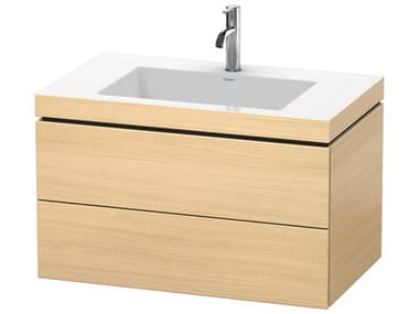 Duravit L-cube 32'' Two Drawer Mediterranean Oak Matt Wall-Mounted Vanity Unit DURLC6927O7171