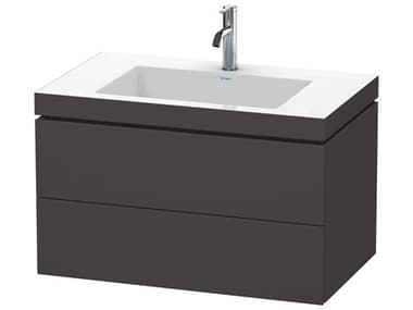 Duravit L-cube 32'' Two Drawer Graphite Super Matt Wall-Mounted Vanity Unit DURLC6927O8080
